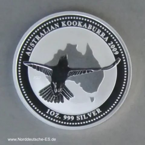Silbermünze 1 Unze Kookaburra Motiv 2002 Sonderausgabe 2009 20 Jahre Kookaburra