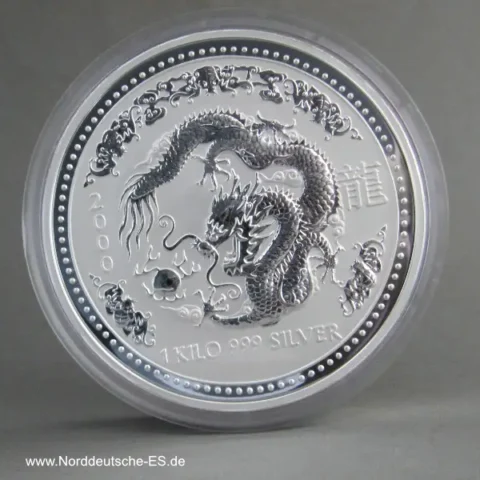 Australien 1 Kg Silber 30 Dollars Lunar I Jahr des Drachen 2000