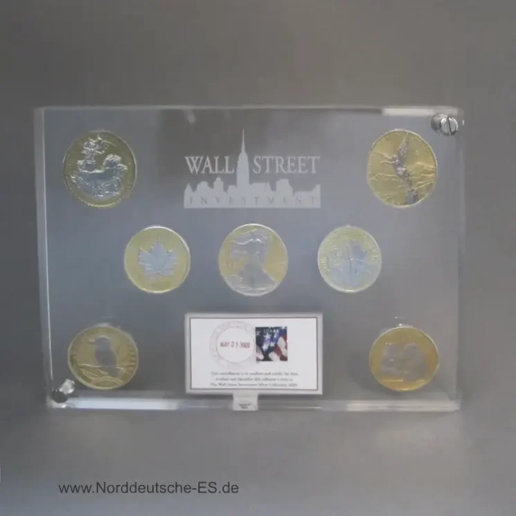 Wall Street Collection 7 x 1 oz Silber teilvergoldet 2009