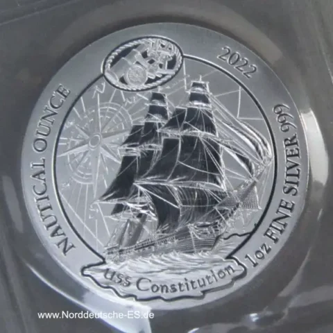 Ruanda 1 oz Silber Nautical Ounce USS Constitution 2022